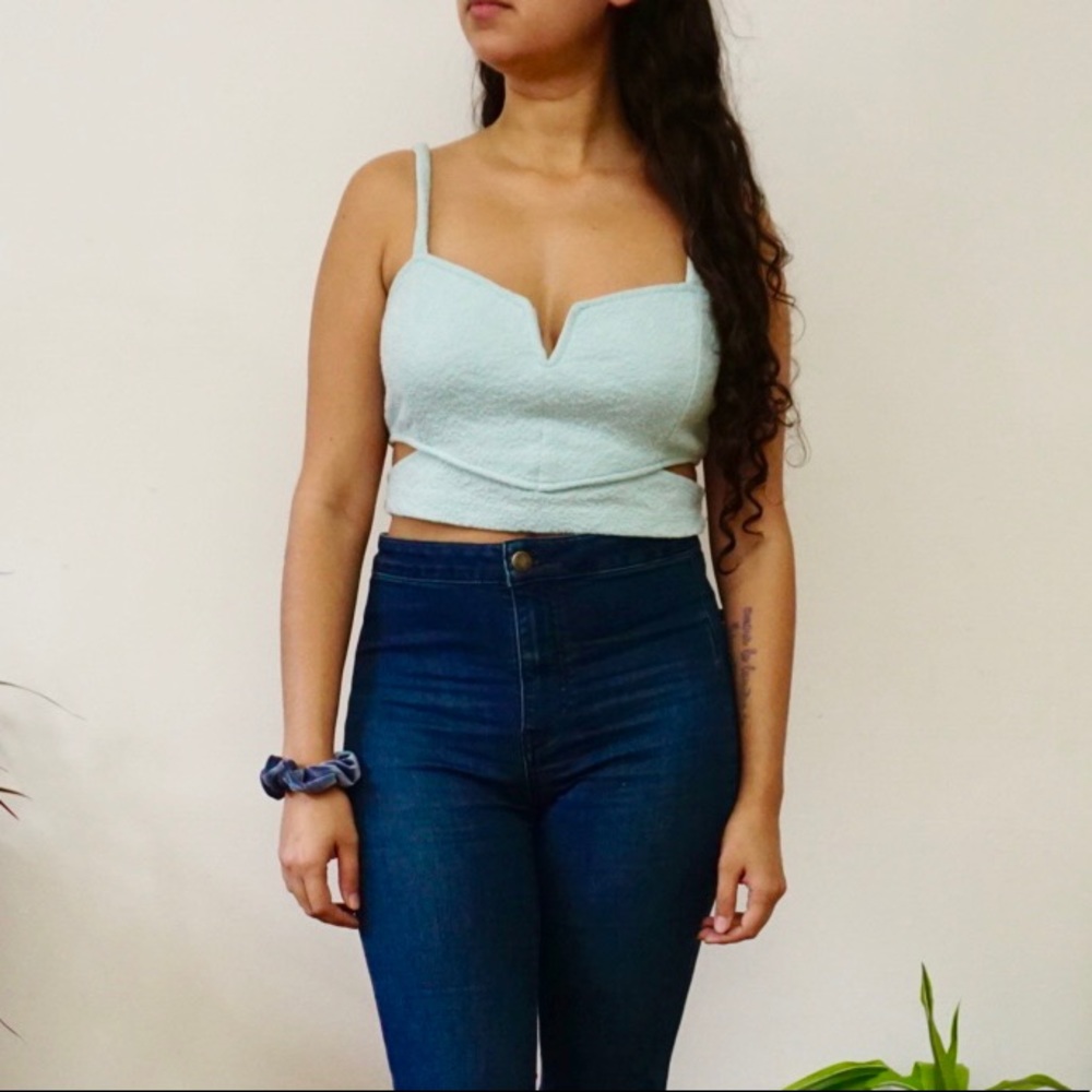 L.A. Hearts baby blue crop top